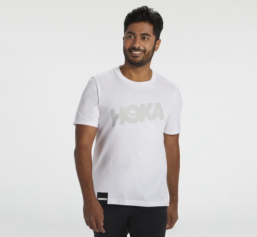 Hoka One One Tee Mens White - Brand - 86192FUSY